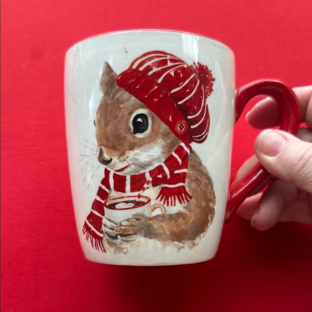 Red and White Squirrel Mug
